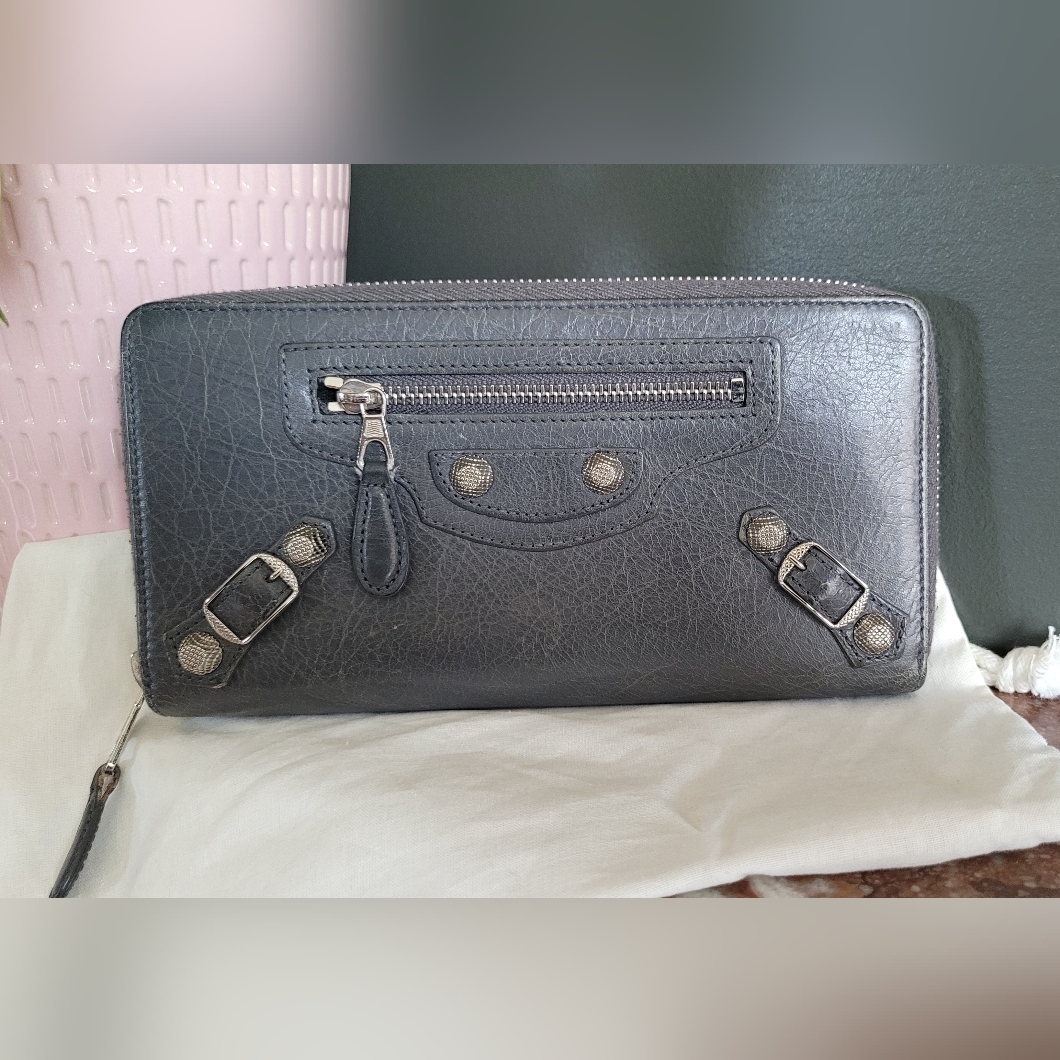 Balenciaga Anthracite Leather Wallet
